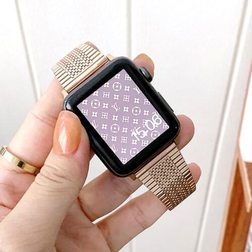 Metal Chain Watch Strap For Apple Watch Series se 6 5 4 3 Wrist Bracelet Steel Watchband For Apple Watch 38/42MM 40/44MM Band