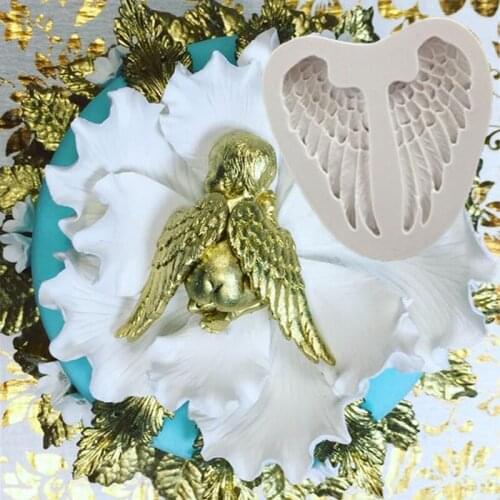 Angel Wings Silicone Molds Fondant Cakes Decor Tools Silicone Molds Sugarcrafts Chocolate Baking Tools For Cakes Gumpaste Form