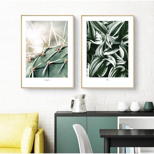 Nordic Decoration Green Plant Leaf Canvas Painting Cactus Wall Art Posters and Prints Wall Pictures for Living Room Home Decor