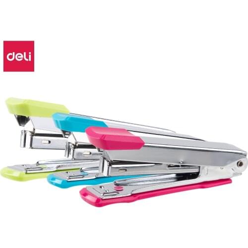 Deli Mini Stapler NO.10 Metal durable fashion color stapler school stationery office supply staples office accessories E0224F