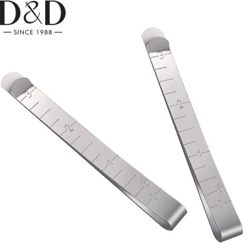 1/2pcs Metal Sewing Crimping Clip 3in Stainless Steel Hemming Clips Measurement Ruler Quilting Supplies for Marking Accessories