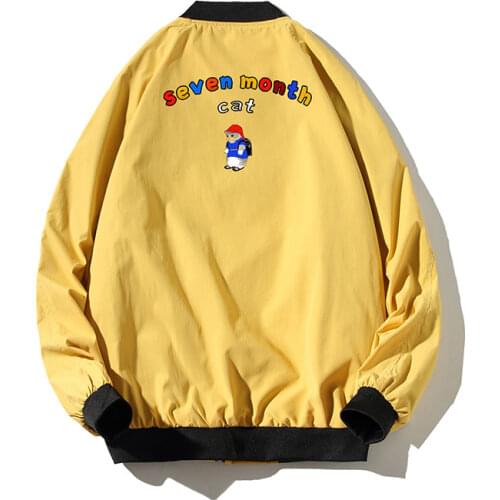 Plus Size 5XL-M Autumn New Back Print Bomber Jackets Men Clothing 2021 Simple All Match Casual Baseball Jacket Streetwear Sale