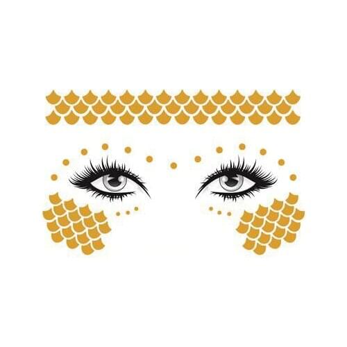 Gold Face Temporary Tattoo Sticker Ginkgo Leaves Pattern Waterproof Freckles Makeup Eye Decal Body Art for Girl Kid 15
