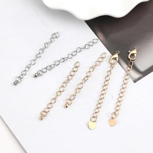 10pcs Bracelet Making Extended Chains Gold Metal Links Chain Women DIY Handmade Jewelry Findings Accessories Wholesale