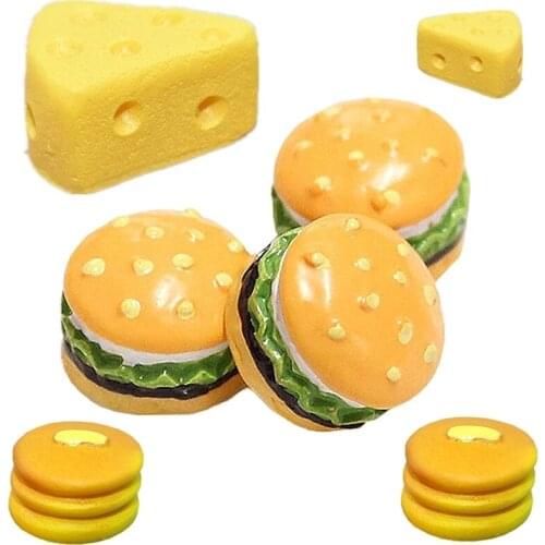 10Pcs Mini Hamburger Supplement Charms Filler Addition Slime DIY Polymer Accessories Toy Modeling Clay Kit For Kid DIY Gift 2021