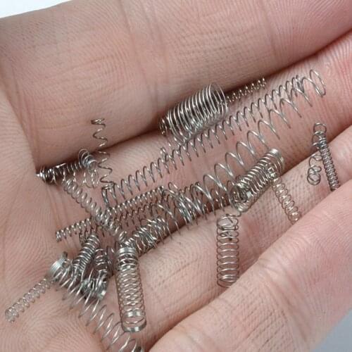 10pcs Stainless Steel 304 spring wire diameter 0.1mm outer diameter8mm length5-25mm Compression Small Pressure Spring