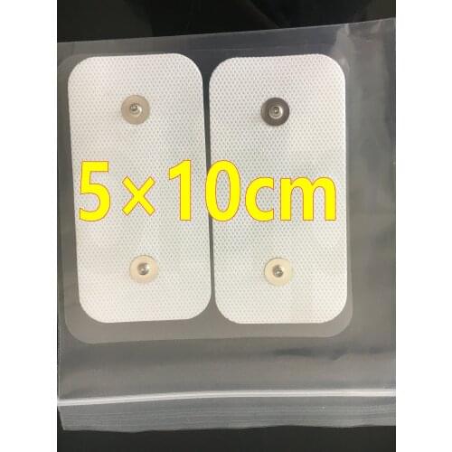 10pcs replacement Rectangular large Electrodes pad for Tens EMS Compex Electrical Stimulator Dual Snap Electrodes - 2in x 4in