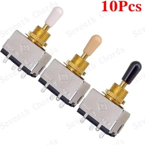 10 Pcs Gold Guitar Metal Closed 3-way Pickup Selector Tone Switch Toggle for LP Electric Guitar Parts