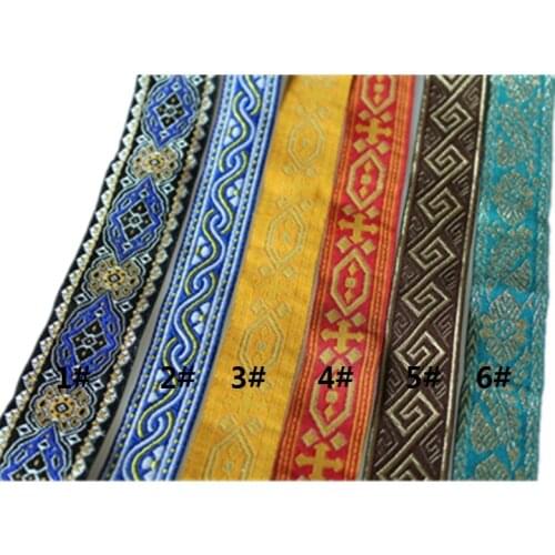 10yards/lot wide about 2cm-2.5cm Woven Jacquard Ribbon geometric pattern for curtain and clothing accessory LS-9993
