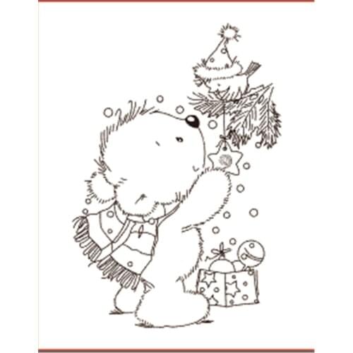 10x8 Bear New Transparent Clear Rubber Stamp Sheet Cling Scrapbooking Photo Album PaperCard DIY Craft