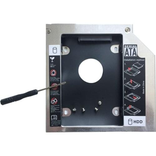 12.7MM 2nd Hard Drive HDD SSD Caddy Adapter for Asus N43 N45 N55 N61 N73(Gift Optical drive bezel )