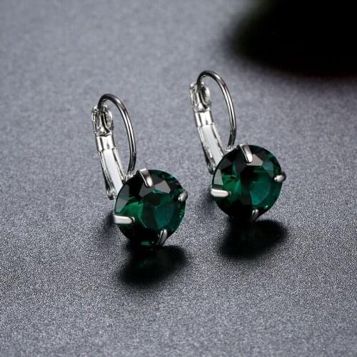 12MM Korean Simple AAA Cubic Zirconia New Copper Plated Silver Temperament Stud Earring For Women Gifts