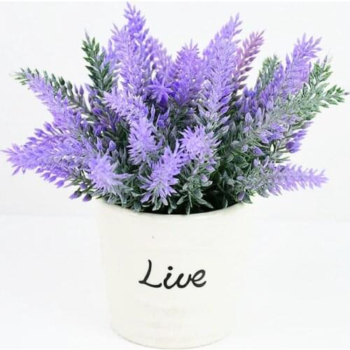 12pcs Romantic Provence Lavender Artificial Flowers Plastic Lavender Artificial Plant For Living Room Home Wedding Party Decor