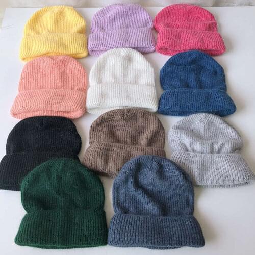 2020 Korean knitted hat autumn and Winter Hats For Women Beanie Hat angora Rabbit fur Woman Hat warm hood Solid Bonnet