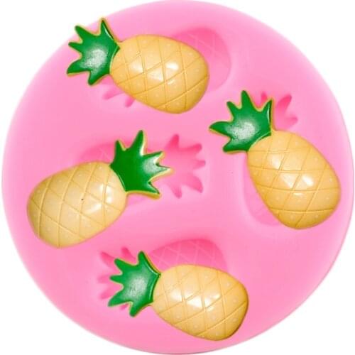 3D Pineapple Silicone Mold Baby Birthday Cupcake Topper Fondant Molds Cake Decorating Tools Resin Candy Chocolate Gumpaste Mould