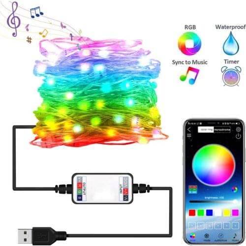 5M/20M Led String Light Lamp Bluetooth Smart LED Garland Lights App Remote Control Light For Christmas Decoration Christmas Tree