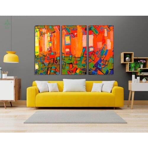 Abstract Canvas Colorful Wall Art Designer Geometric Original Paintings Indoor Decoration