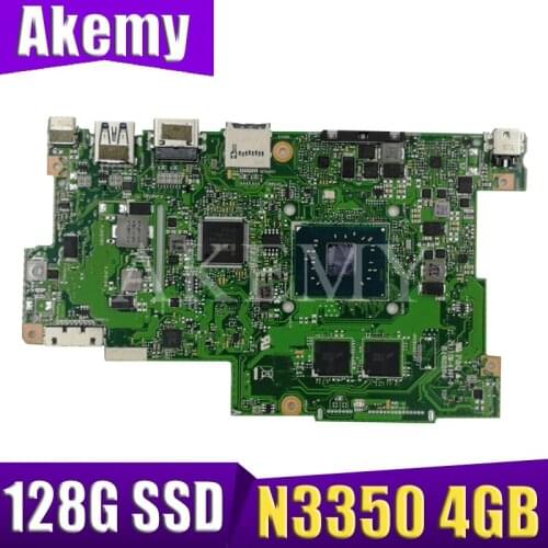 Akemy E203NA For ASUS E203N E203NA E203M E203MA Laotop Mainboard Motherboard W/ N3350 4GB RAM 128G SSD