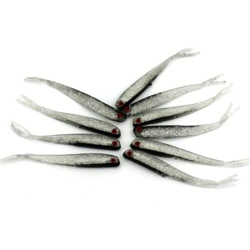 Big Sale 100pcs Simulation Soft Lure Artificial Fingerling Fish Fishing Tackle Shad Fishing Worm Swimbaits Fishing Lures 8cm 3g
