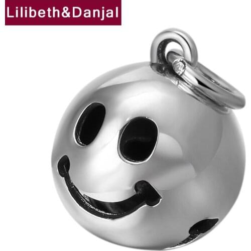 Creative Bell Smiley Glossy Necklace Pendant Real 925 Sterling Silver Fashion Jewelry Women Men 2021 Arrival Free Shipping P22