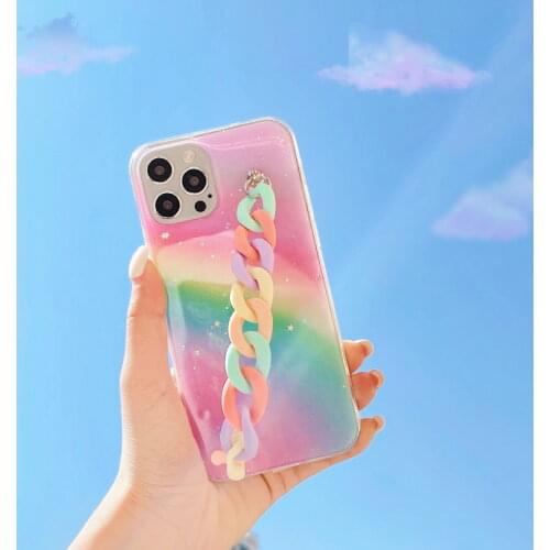Rainbow bracelet Case For iPhone 12 Pro Max mini 11 Pro case Colorful gradient Cover For iPhone SE 2020 XS Max XR 6 7 8 Plus