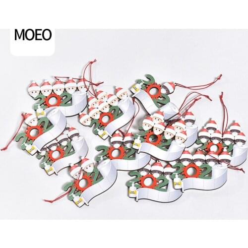 DIY Wishes Wooden Christmas Pendant Face mask snowman christmas tree hanging pendant navidad christmas decoration