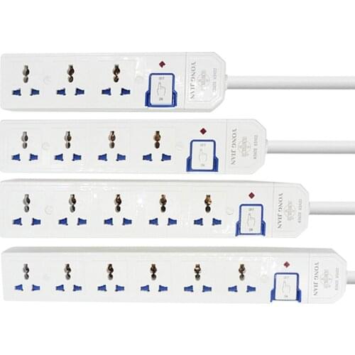 Electric Socket 3/4/5/6AC Universal Socket Outlet Multi Plug Adapter Power Strip with Switch US EU UK AU Plug 2/5/8M Power Cord