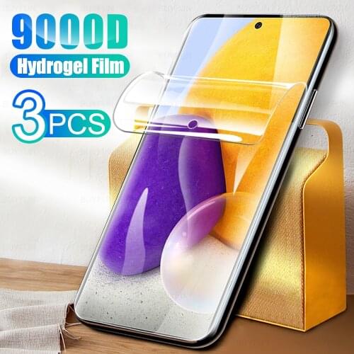 3Pcs Full Cover Hydrogel Film For Samsung A72 A 72 52 32 42 12 02 S 51 71 50 70 21S 30 31 40 11 10 M21 31S 51 4G or 5G Not Glass