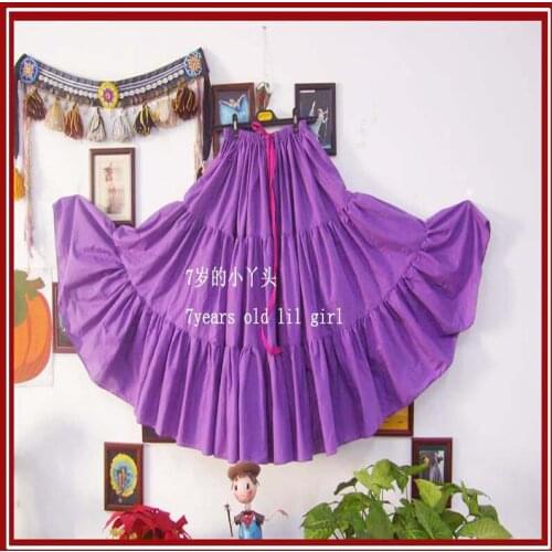 Cotton 3Tiered 12Yards Ats Gypsy Tribal Belly Dance Skirt 7EX07