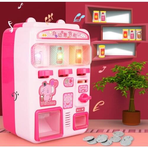 Interesting voice simulation childrens automatic talking beverage vending machine coin machine boys and girls toys