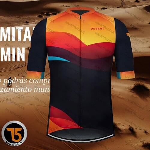 Spain 2021 Pro Team Presents the jersey of the Desert Men Summer Cycling Jersey Short Tops shirt MTB Road Bike jersey Breathable