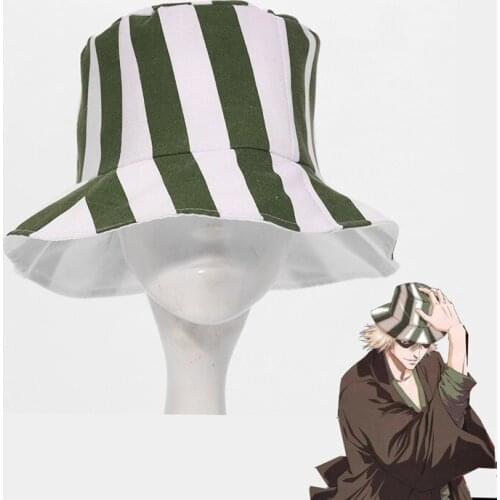 Anime Bleach Urahara Kisuke Cosplay Hat Cap Dome Green and White Striped Summer Cool Hat Watermelon Hat Men Women Gift Party