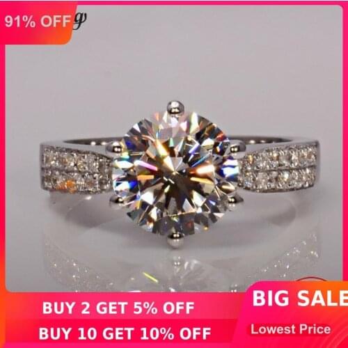 Choucong Solitaire Ring 925 sterling Silver Round cut 3ct AAAAA cz stone Engagement Wedding band Rings For Women Jewelry Gift