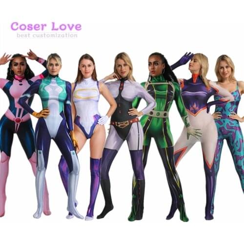 My Hero Academia Miruko Uraraka Ochako Asui Tsuyu Nejire Hado Cosplay Halloween Christmas Spandex Zentai Bodysuit Costume