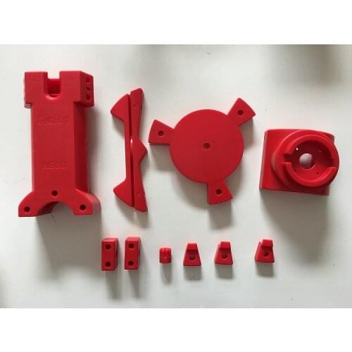 Red Injection Molded Parts for DIY BQ Ciclop 3D scanner Open Source Project Engineering, Instead of Printed Parts