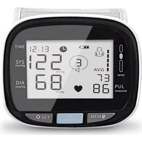 Medical Wrist Digital Blood Pressure Heart Rate BP Monitor Tensiometer BP Pulse Rate Meter Manometer Automatic Sphygmomanometer