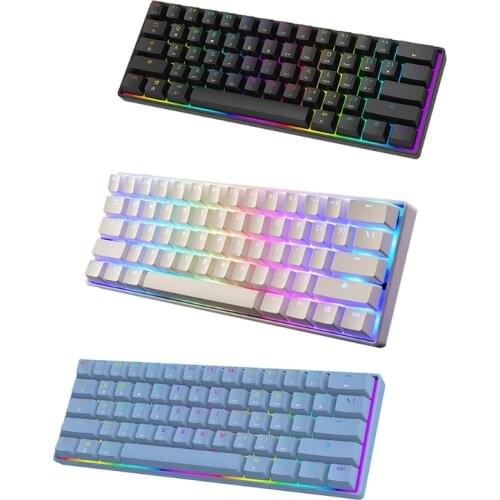 Mini 60% Mechanical Gaming Keyboard 61 Keys RGB Backlit Wired PBT Keyboard Cap