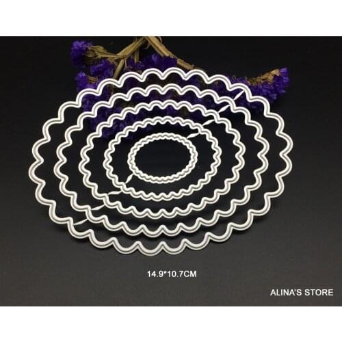 Metal cutting dies stencils DIY Scrapbook album paper craft embossing stencils template Classic wavy oval round borderline