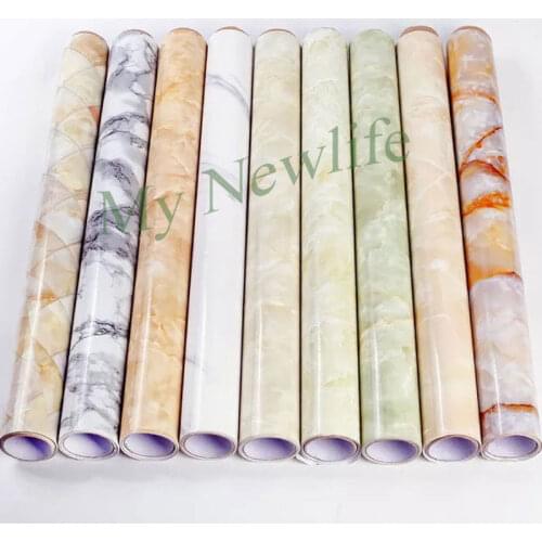 Marble Vinyl Film Self Adhesive Wallpaper Wardrobe Cupboard Furniture Poster Kitchen Cabinet Wall Stickers Home decor 60cm wide