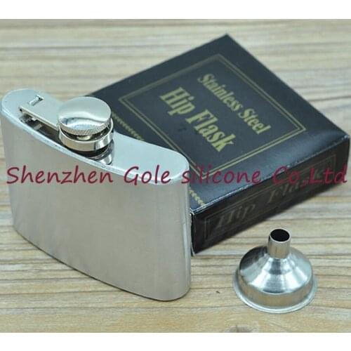 Wholesale 100pcs/lot Mini Portable 4oz Stainless Steel Hip Flask Liquor Whisky Alcohol Cap + Funnel Drinkware Hot Sale Gift