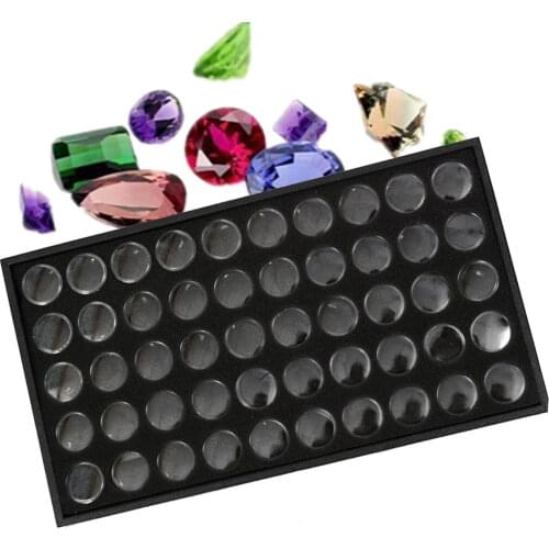 50 Slots Case Transparent Storage Box Jewelry Display Holder Manicure Tool Nail Art Empty Gems Sequins Glitter Powder Plate