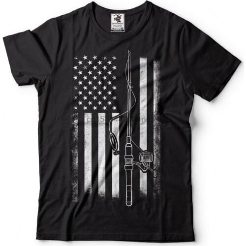 Fishing T shirt USA Fishing Flag Gift For Fisherman Fisher Tee Shirt Cool Fishing Shirtsfathers day gift ideas
