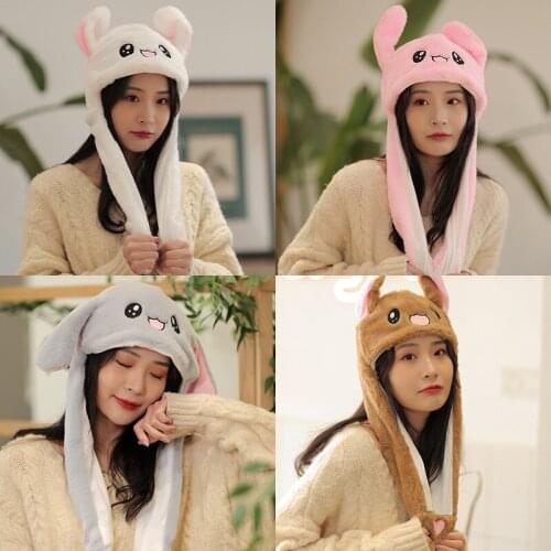 Pinching Ears Will Move Rabbit Ear Hats Cute Hats Plush Embroidery Winter Warm Hat Hats Ladies Wide-brimmed Hats Children Hats