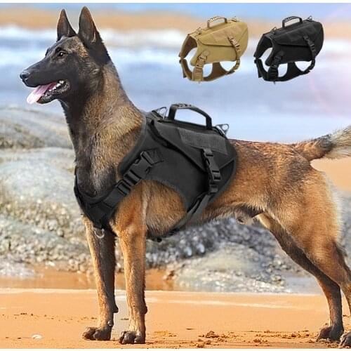 Military Tactical Dog Harness Durable Nylon Dog Harness For Medium Large Dogs Training Pet Vest With Handle German Shepherd