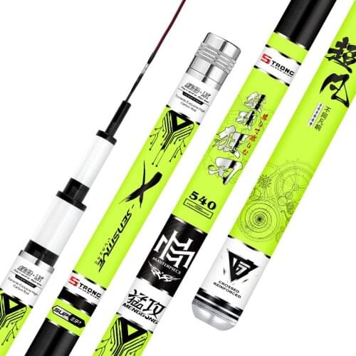 High quality 3.6m-4.5m-5.7m-8.1m fishing rod hand pole 28 tune taiwan fishing rod ultra light super hard fishing rod spare tip