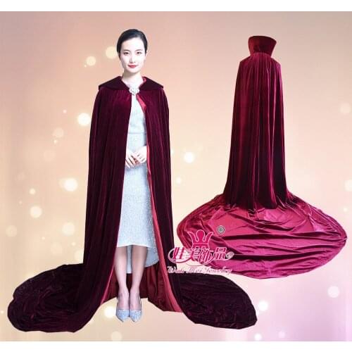 Adult beauty pageant velvet long cloak clothing to participate in the event, party show velvet cloth 250cm cloak in different co