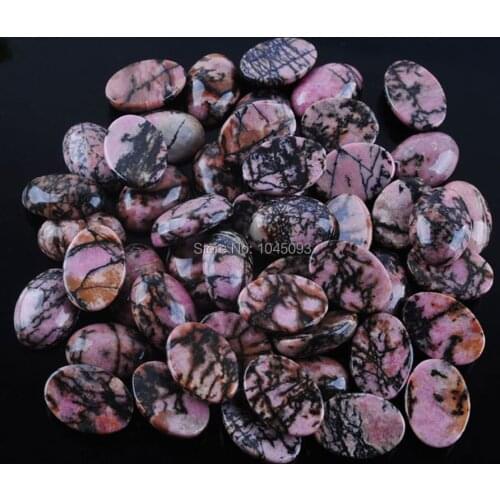YOWOST Free shipping Natural Rhodonite Gem stone Oval Cabochon CAB No Hole Jewelry 13x18x6MM 20pcs/lot QU3001