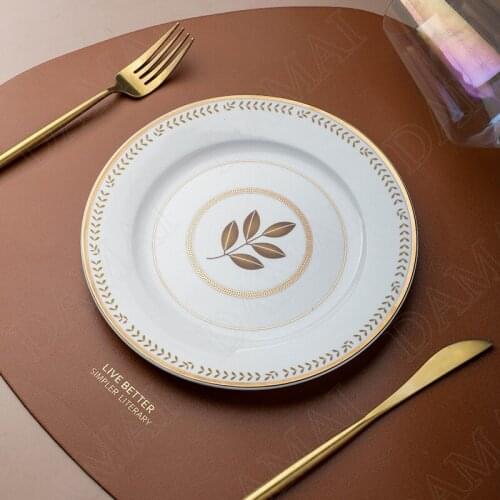 Golden Stroke Ceramics Plate Western Steak Dish Breakfast Dessert Bread Pan Fruit Salad Plates Bone China Kitchen Tableware