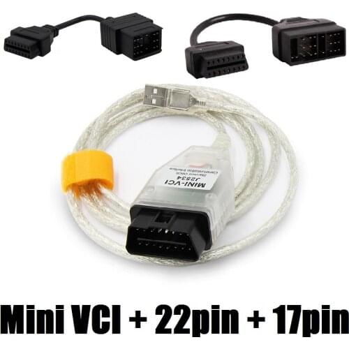 10PCS MINI VCI V15.00.028 TIS Techstream OBD2 Scanner Interface FTDI FT232RQ MINI-VCI J2534 OBDII OBD2 Diagnostic Cable