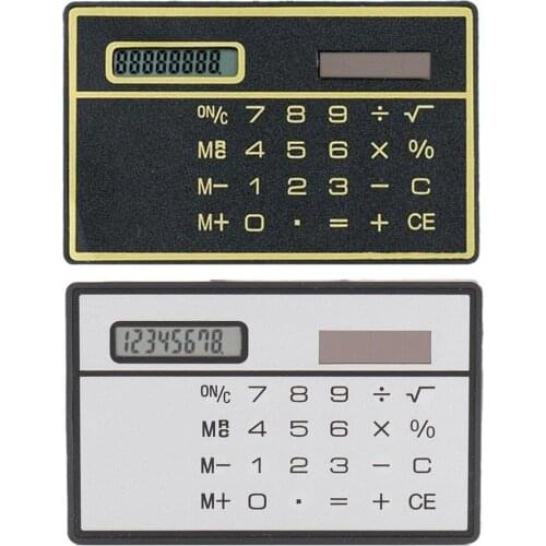 8 Digit Ultra Thin Solar Power Calculator with Touch Screen Credit Card Design Portable Mini Calculator for Business School